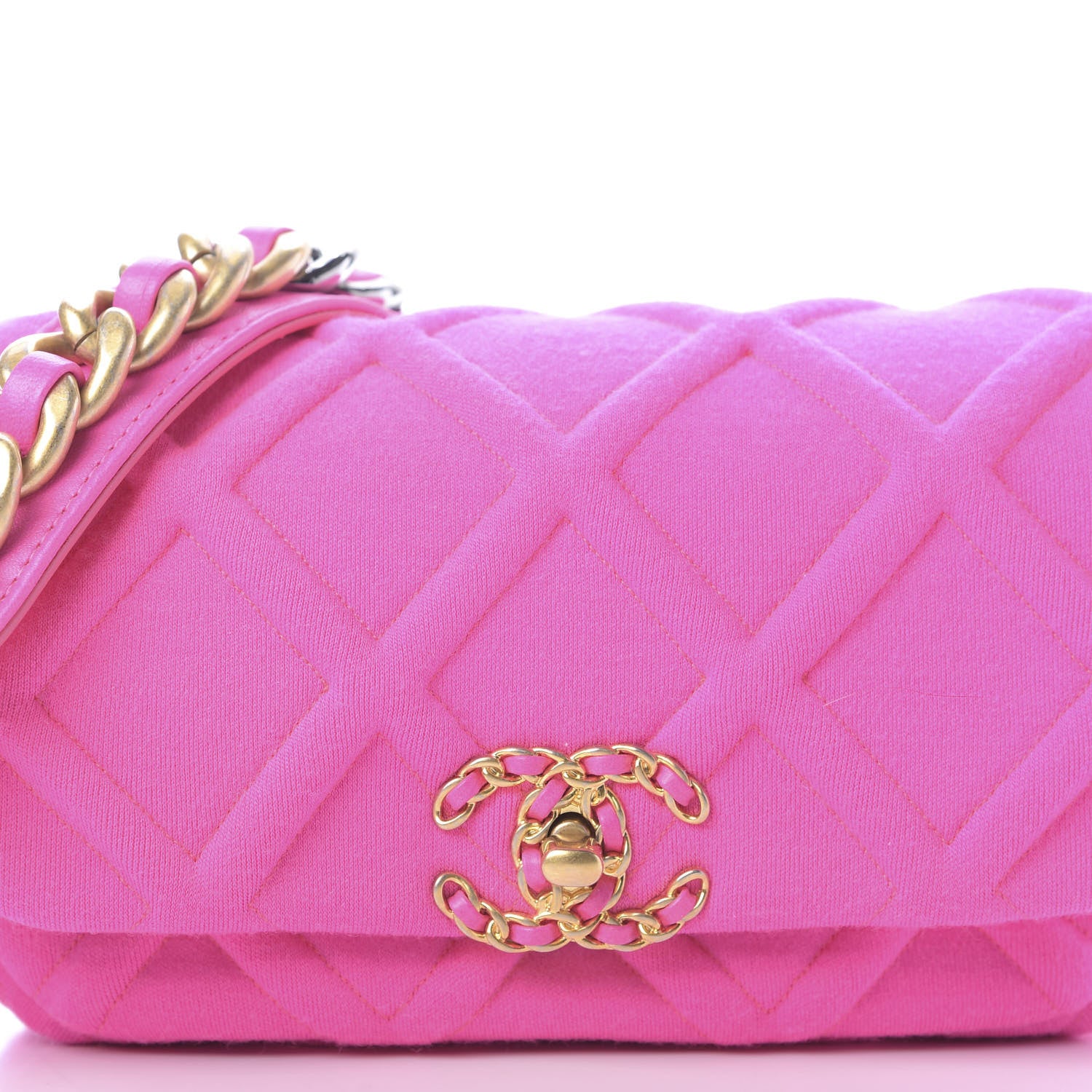 Chanel Jersey Quilted 19 Waist Bag Pink 12 of 12