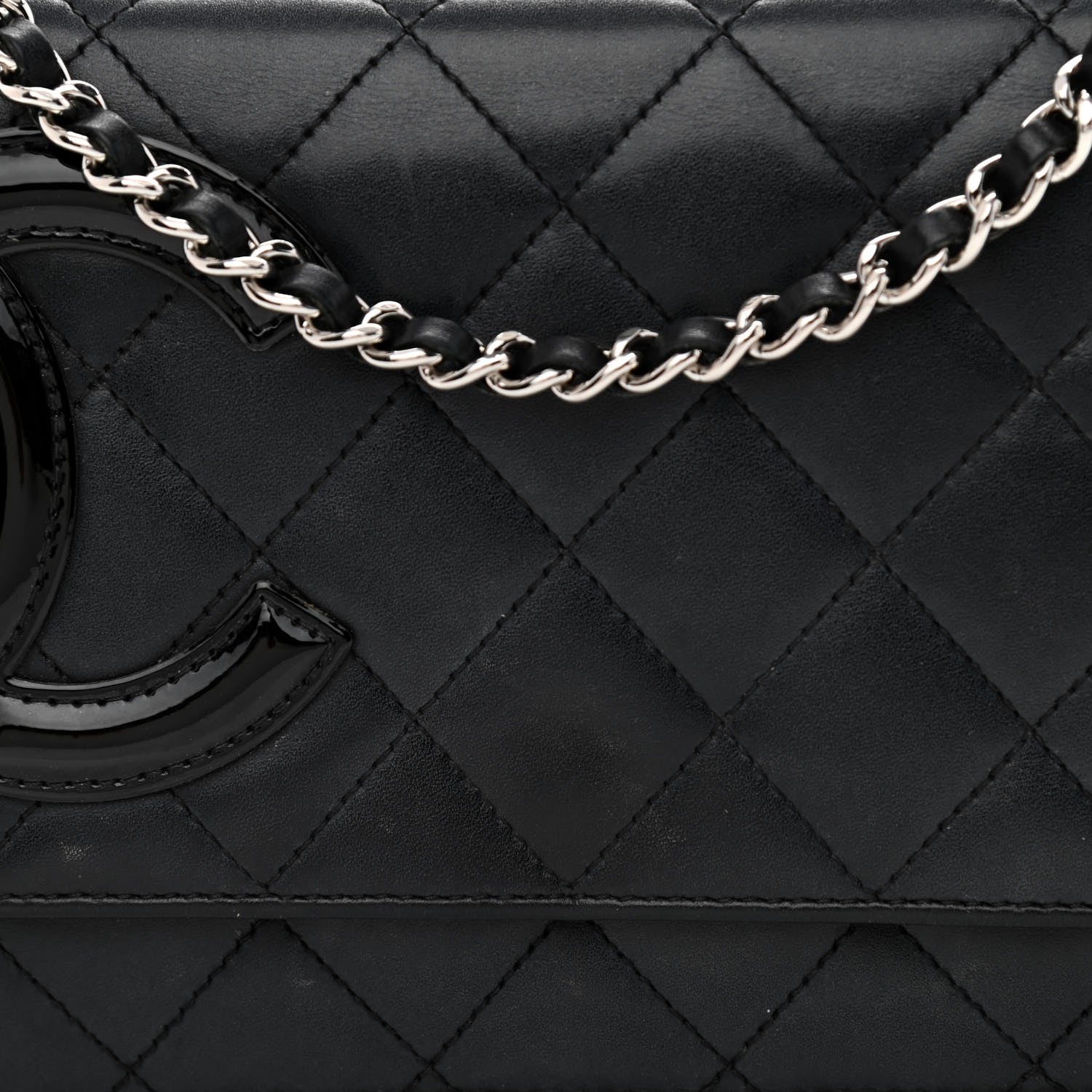 Chanel Calfskin Quilted Cambon Wallet On Chain WOC Black 9 of 12