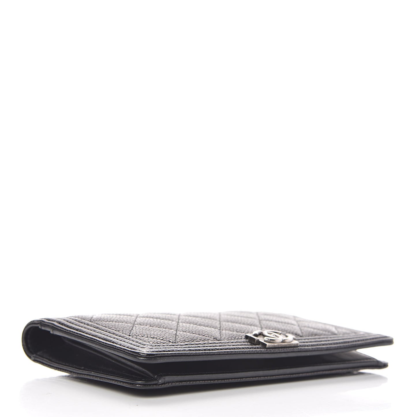 Caviar Quilted Boy Yen Wallet Black