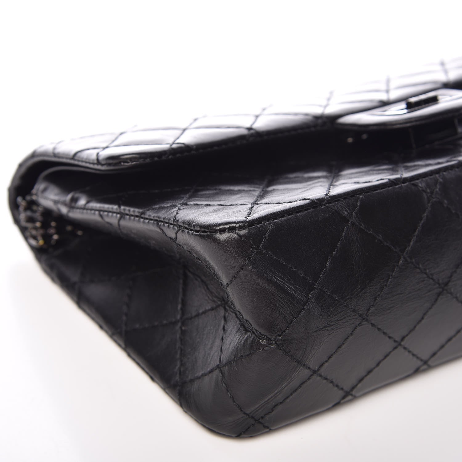 Chanel Aged Calfskin Quilted 2.55 Reissue 225 Flap So Black 9 of 13