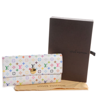 Louis Vuitton Monogram Multicolor Sarah Wallet White Orange 5 of 9
