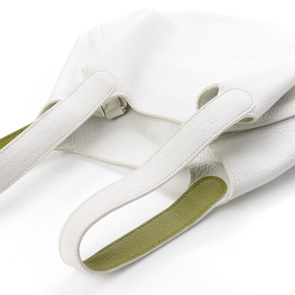 Hermes Taurillon Clemence Picotin 22 MM White Vert Chartreuse 11 of 13