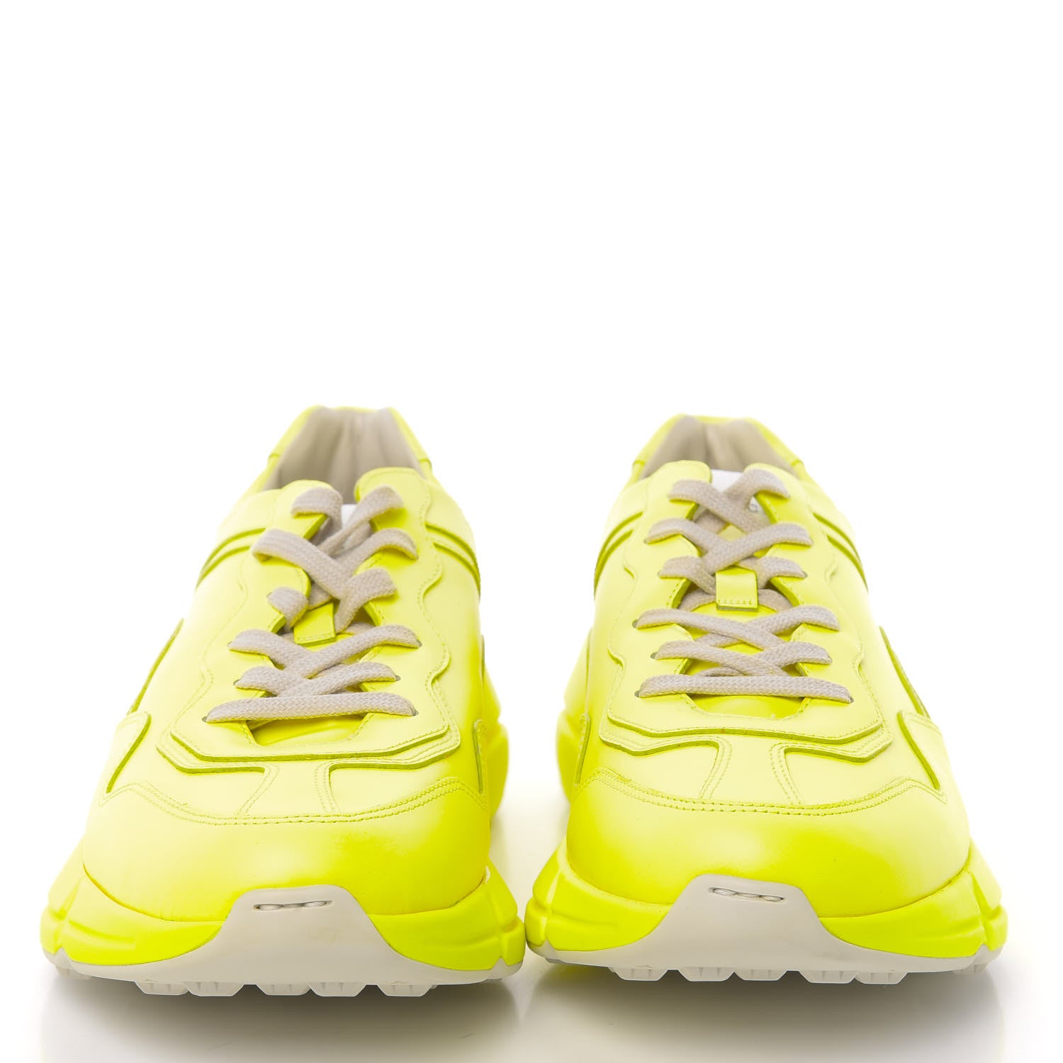 Gucci Calfskin Mens Rhyton Sneakers 9 Yellow Fluo 2 of 9