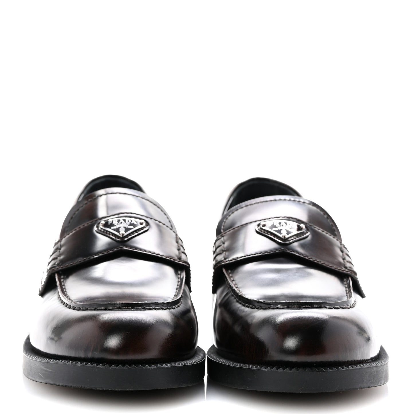 Spazzolato Fume Metal Triangle Logo 35mm Loafers 38.5 Bruciato