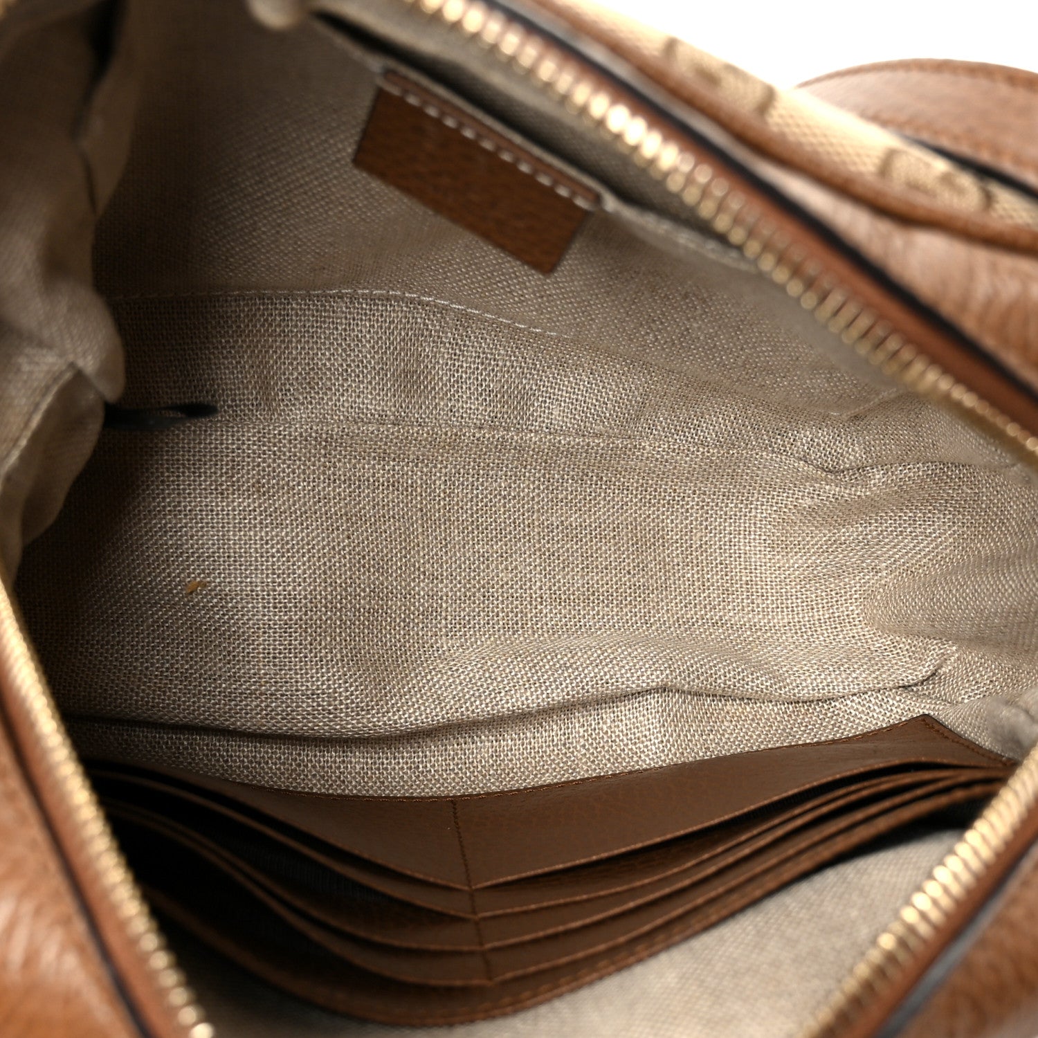 Gucci Monogram Mini Bree Messenger Bag Beige Tabacco 4 of 10