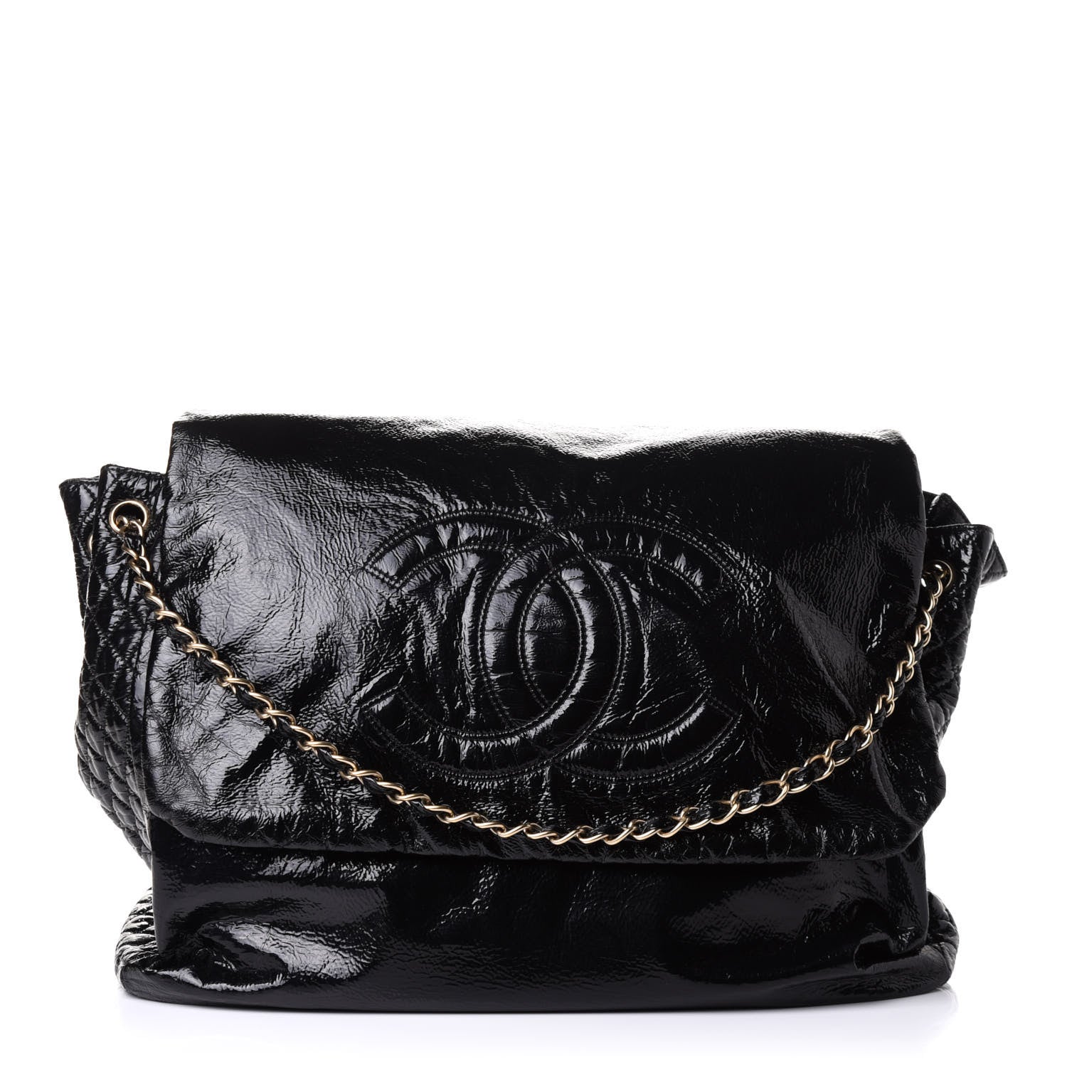 Chanel Vinyl XXL Rock and Chain Flap Black 1 of 10