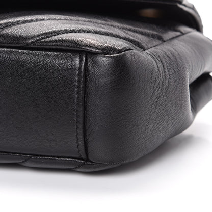 Saint Laurent Grained Calfskin Matelasse Chevron Monogram Classic Baby Chain Bag Black 10 of 15