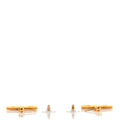 Chanel CC Drop Earrings Matte Gold 3 of 4