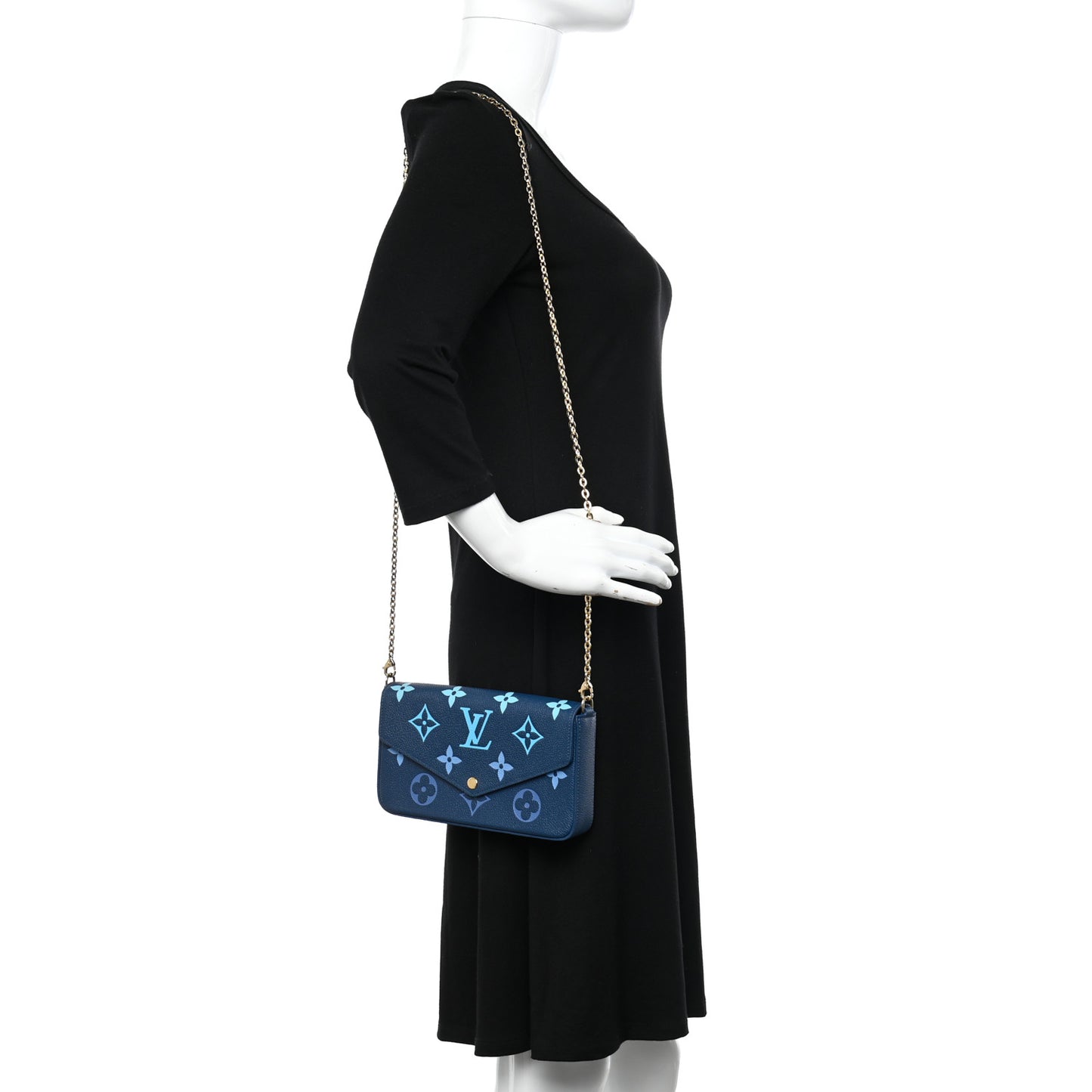 Empreinte Monogram Giant Felicie Pochette Chain Wallet Gradient Blue