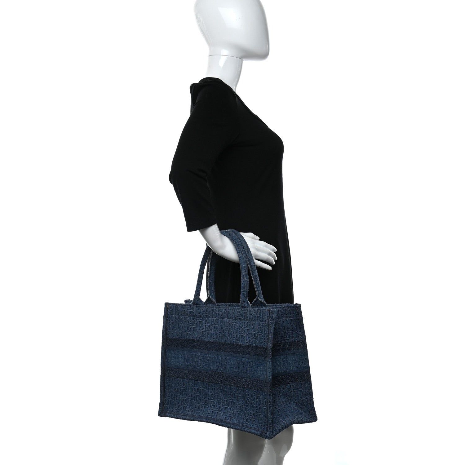 Christian Dior Oblique Denim Medium Book Tote Blue 2 of 9