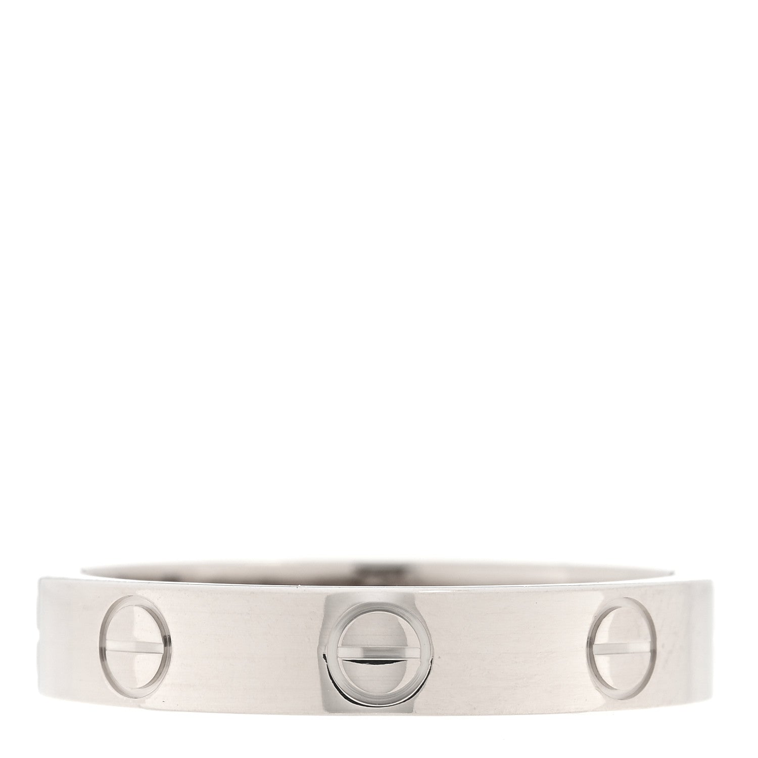 Cartier 18K White Gold 3.5mm LOVE Wedding Band Ring 53 6.5 3 of 4
