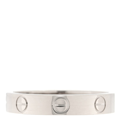 Cartier 18K White Gold 3.5mm LOVE Wedding Band Ring 53 6.5 3 of 4
