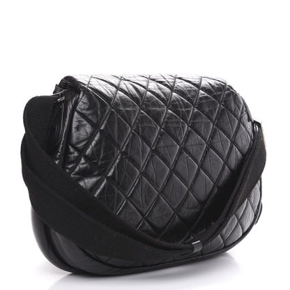 Chanel Aged Calfskin Quilted Expandable Messenger Black 2 of 9