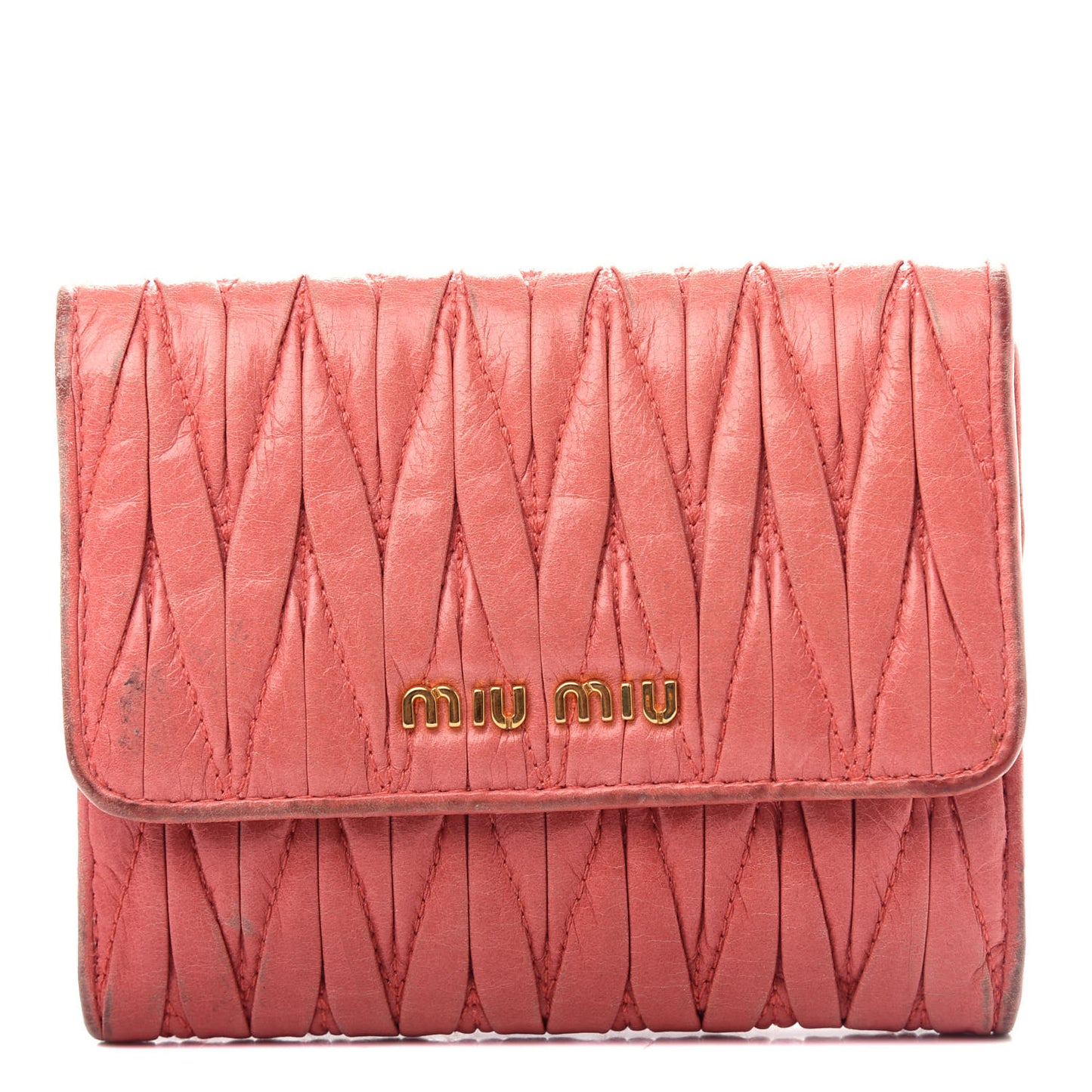 Nappa Matelasse Lux Flap Wallet Rosa