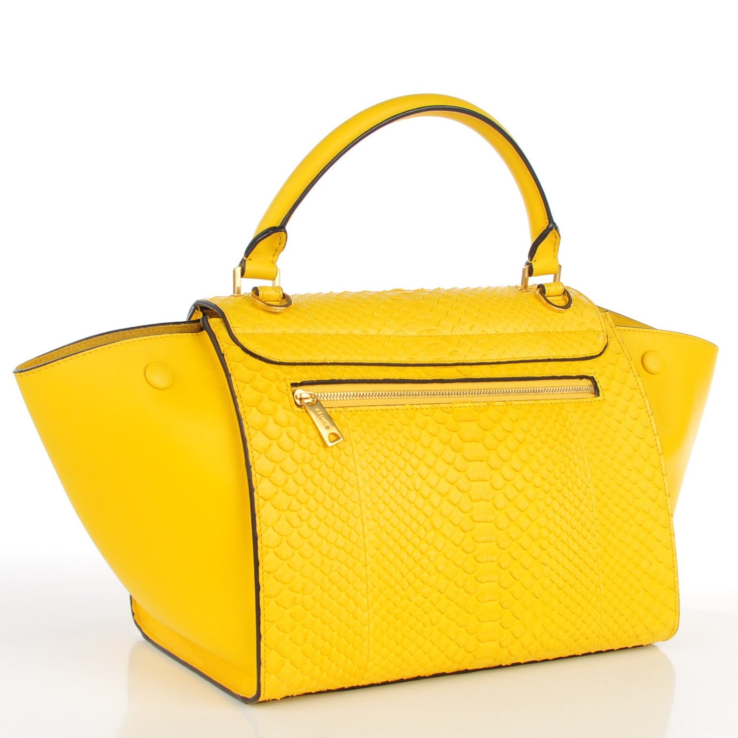 Celine Python Calfskin Small Trapeze Mimosa 3 of 7