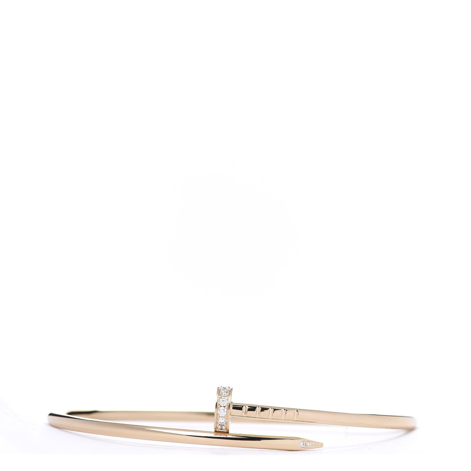 Cartier 18K Yellow Gold Diamond Small Juste Un Clou Bracelet 17 1 of 6