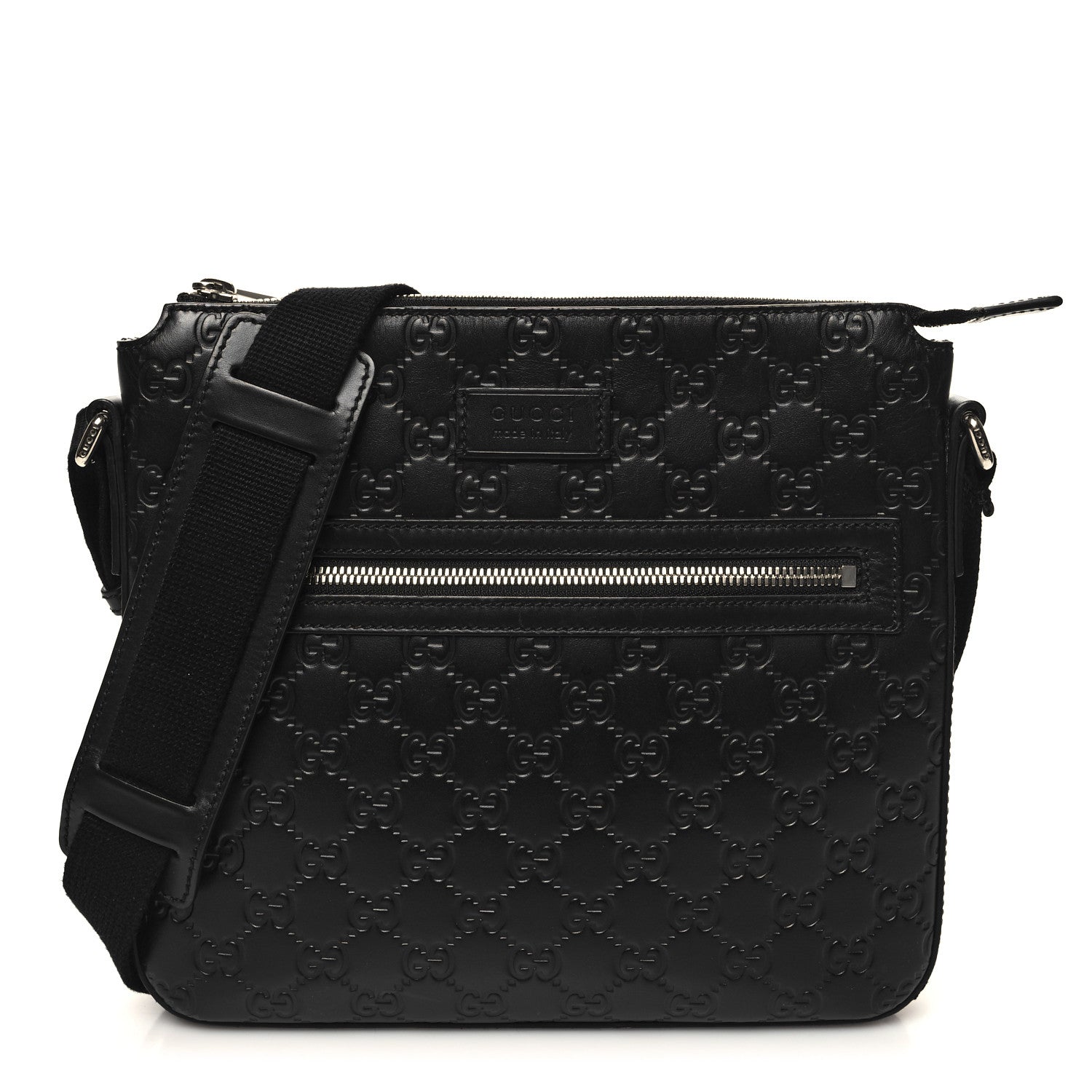 Gucci Guccissima Signature Small Messenger Bag Black 1 of 10