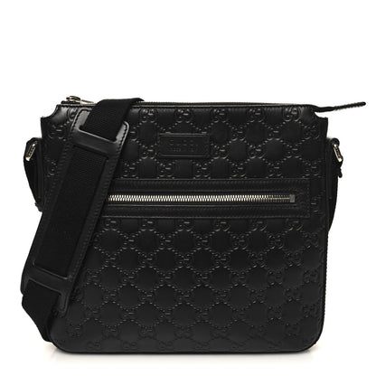 Gucci Guccissima Signature Small Messenger Bag Black 1 of 10