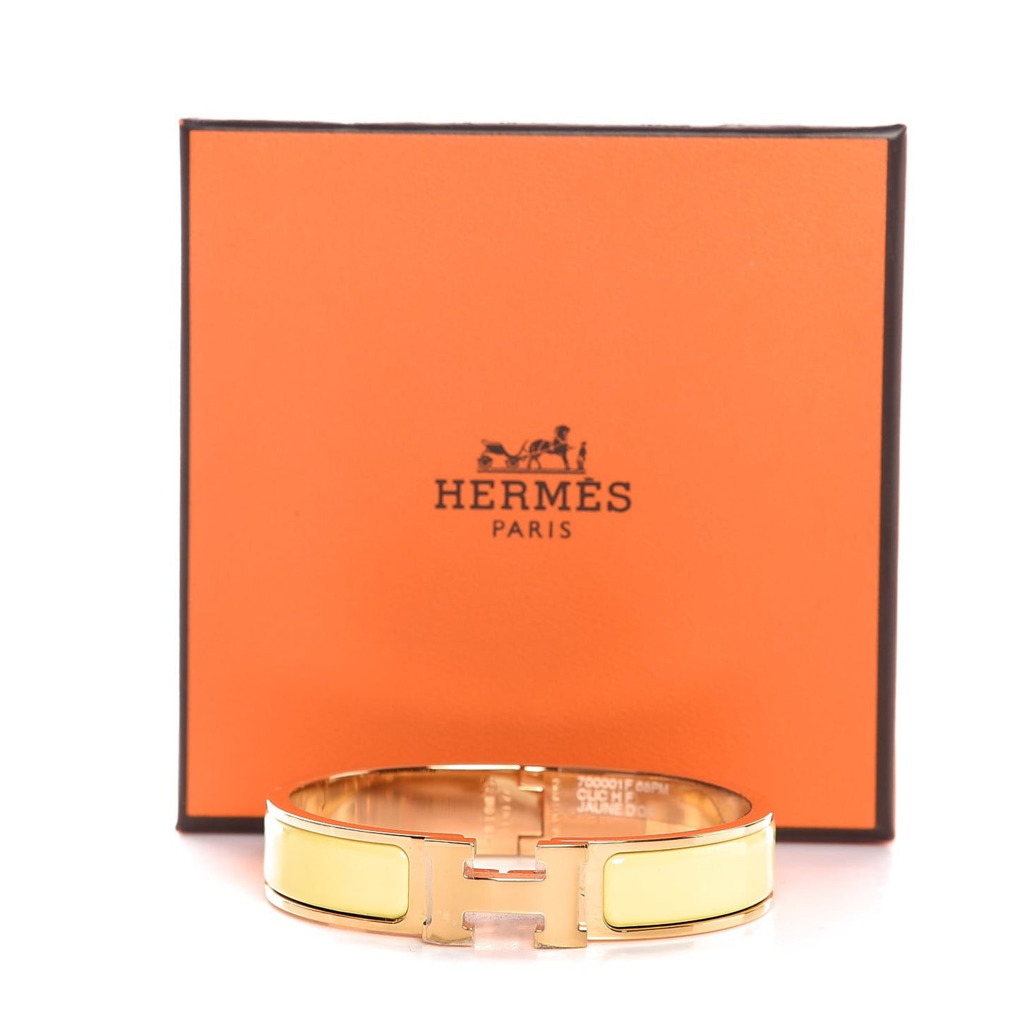 Enamel Narrow Clic Clac H Bracelet PM Jaune D'Or