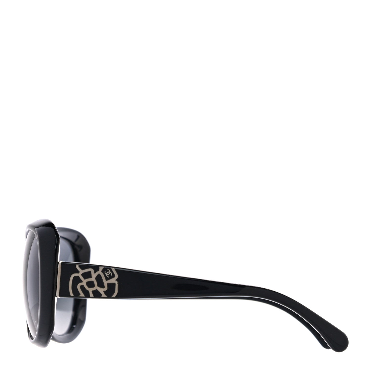 Chanel Acetate Polarized CC Camellia Sunglasses 5248 Black 2 of 7