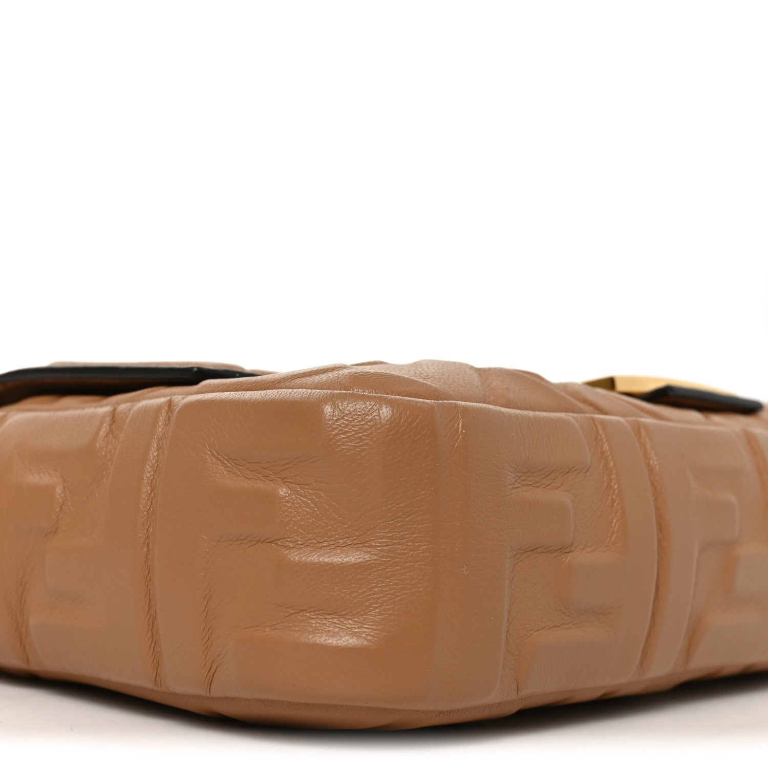 Fendi Nappa FF 1974 Embossed Baguette Miele Scuro 9 of 10