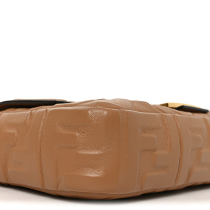 Fendi Nappa FF 1974 Embossed Baguette Miele Scuro 9 of 10