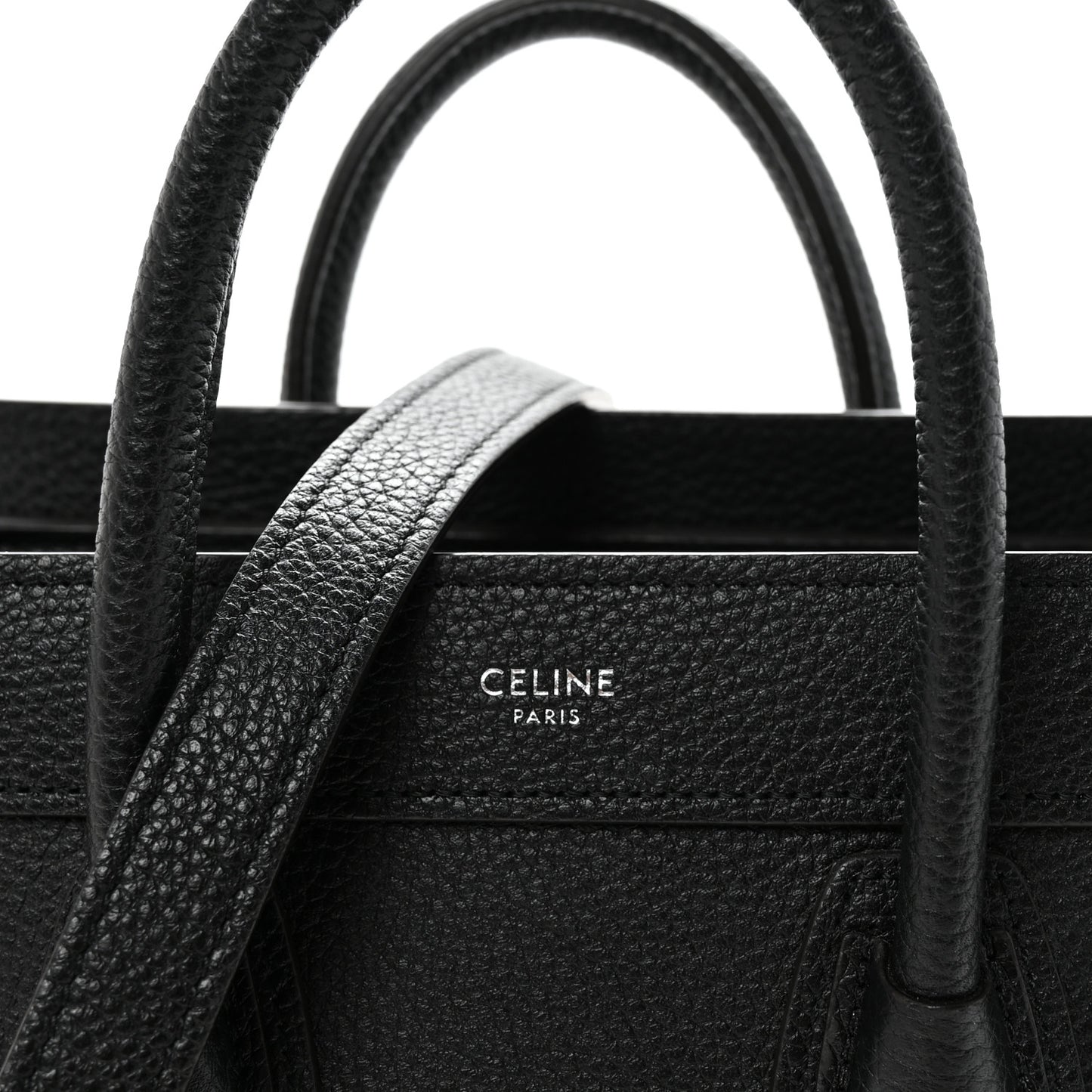 Drummed Calfskin Nano Luggage Black