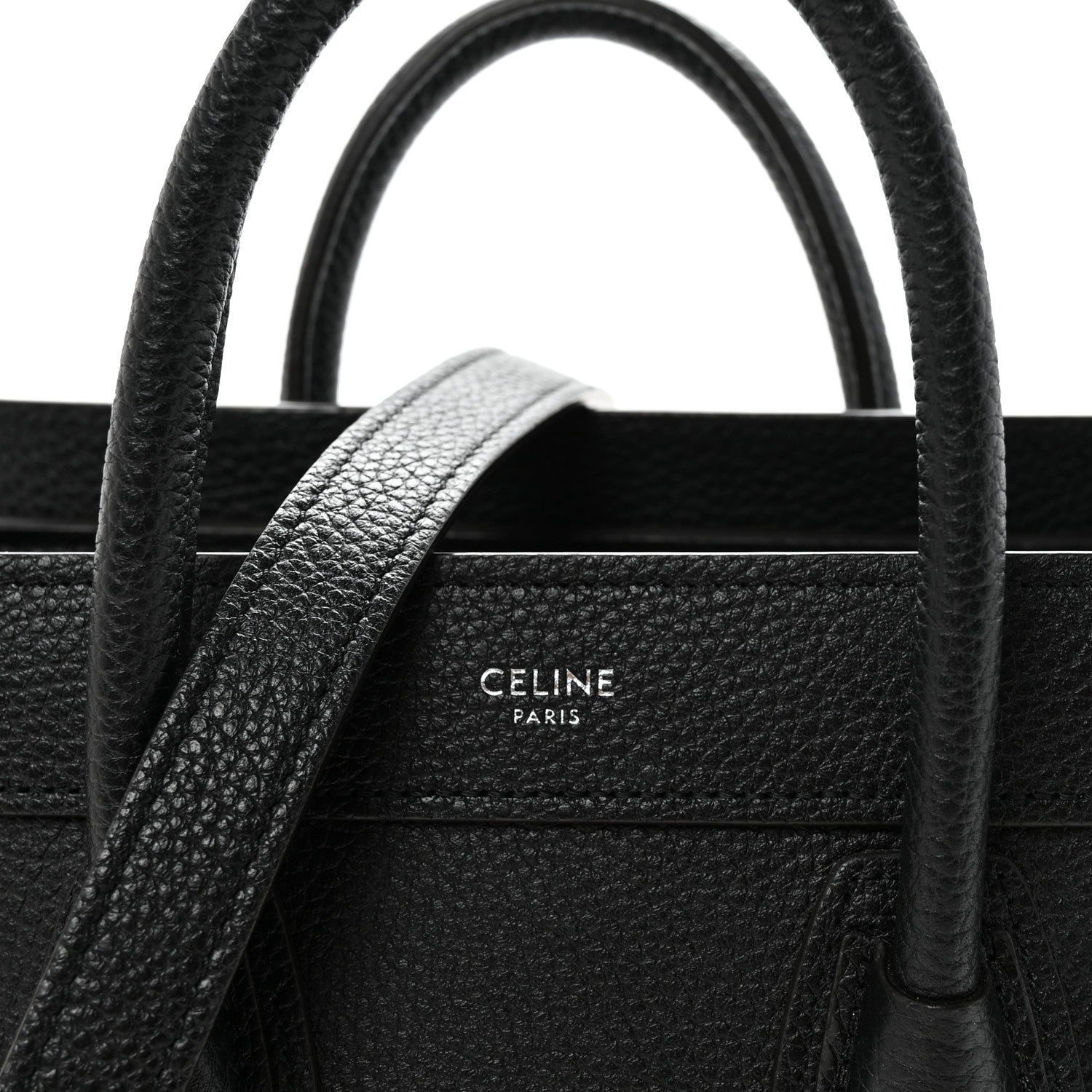 Celine Drummed Calfskin Nano Luggage Black 8 of 10