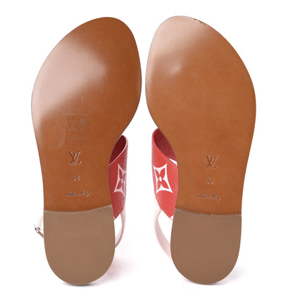 Louis Vuitton Monogram Giant Sandals 38 Rouge 5 of 9