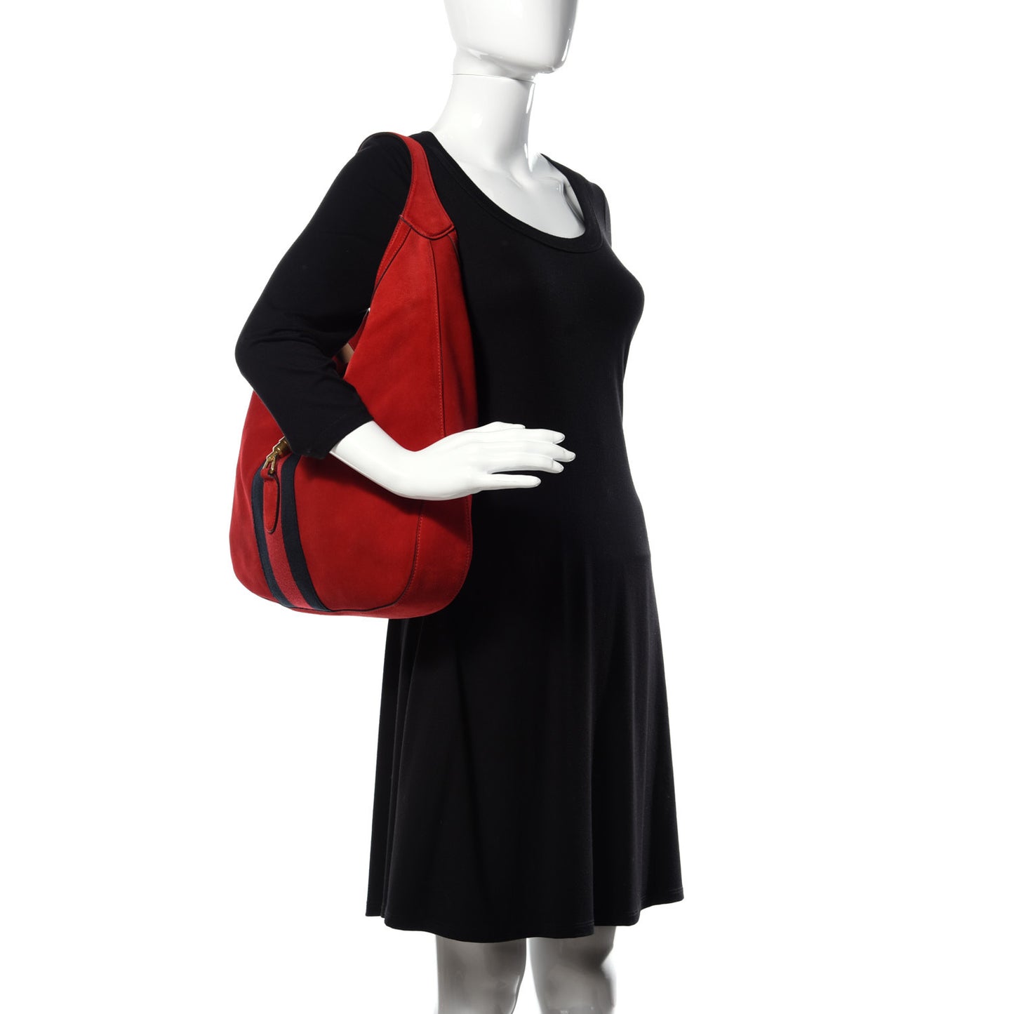 Soft Suede Web Large Jackie Hobo Red