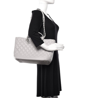 Chanel Calfskin Quilted Small Easy Shopping Tote Grey 2 of 13