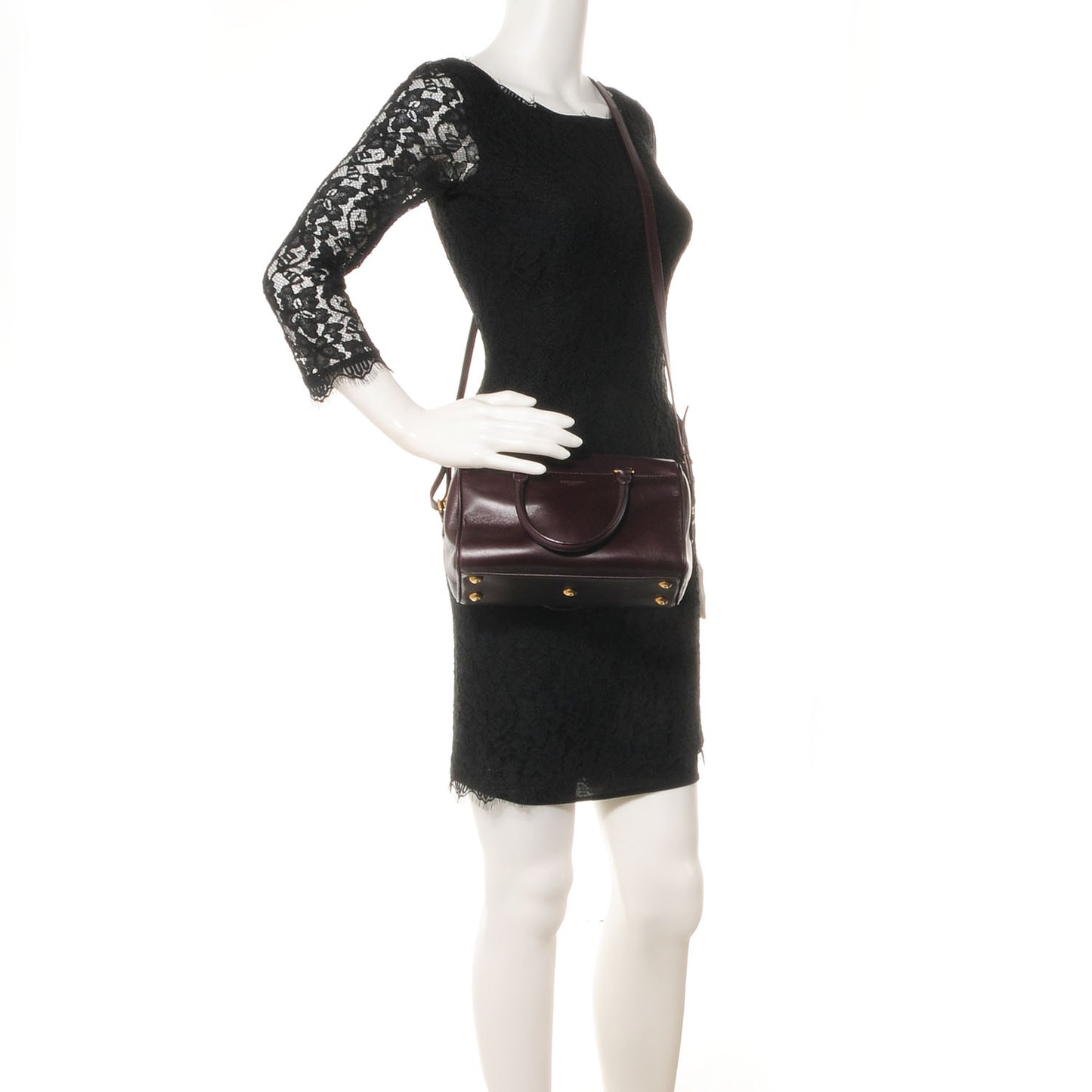 Calfskin Classic Baby Duffle Wine