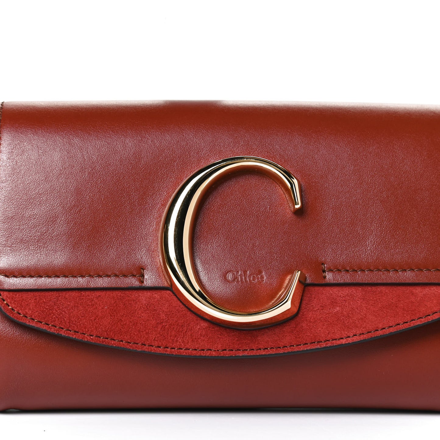 Calfskin Suede C Belt Bag Sepia Brown