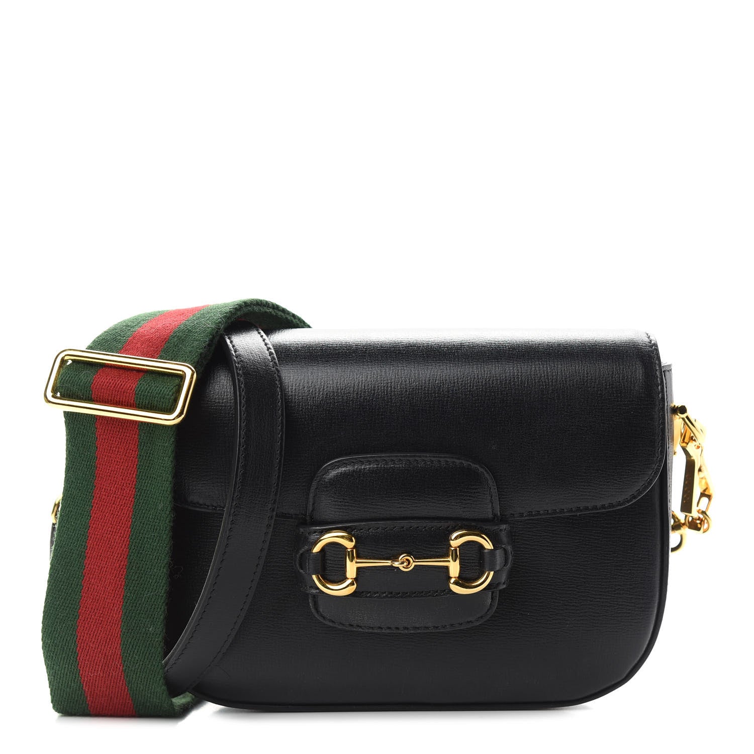 Gucci Azalea Calfskin Web Mini Horsebit 1955 Shoulder Bag Black 1 of 10