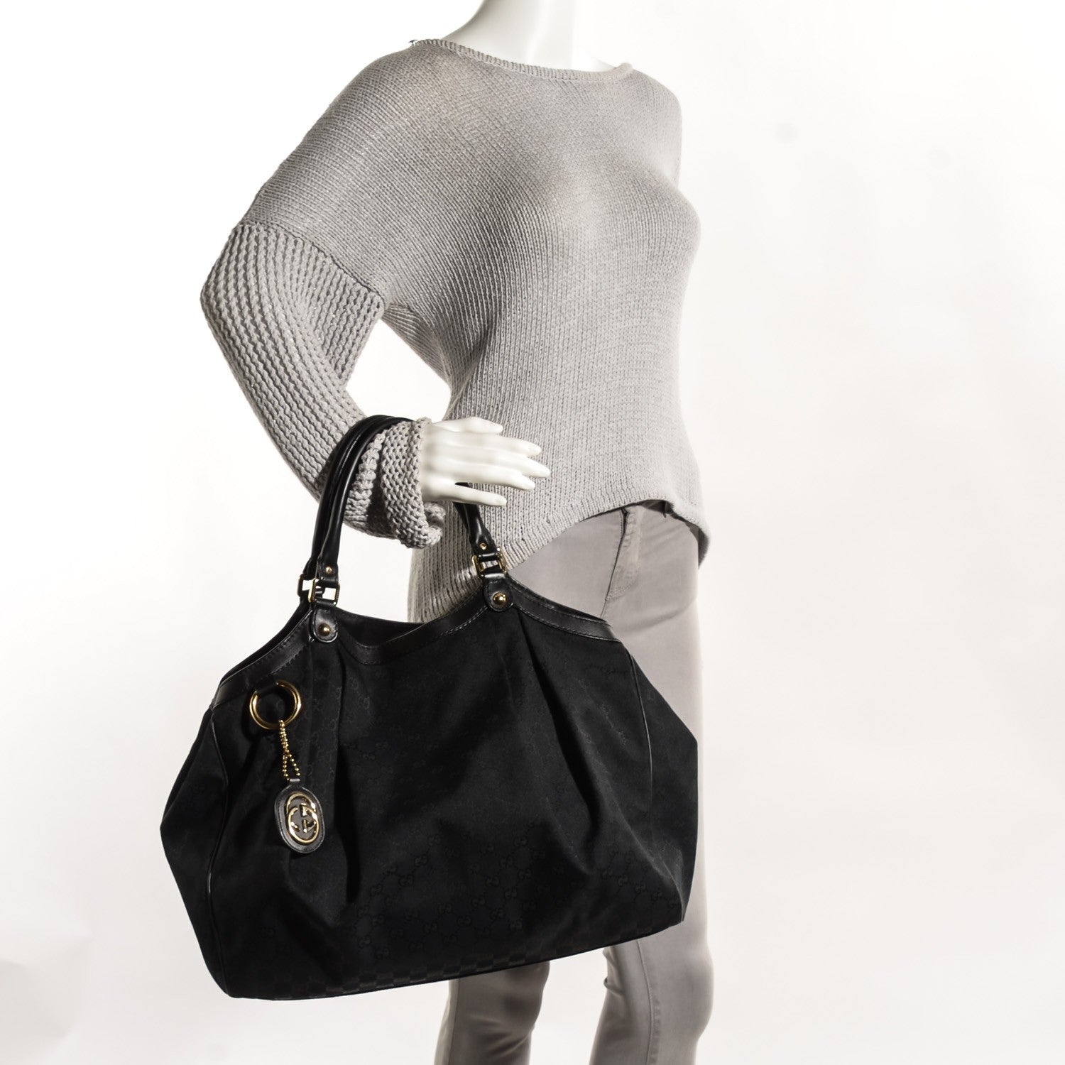 Gucci Monogram Large Sukey Tote Black 2 of 7
