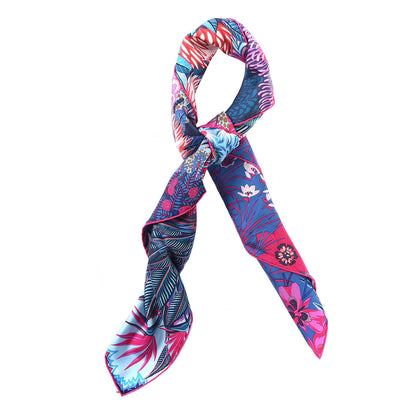Hermes Silk Mountain Zebra Scarf 90 Turquoise Fuchsia Cobalt 3 of 9