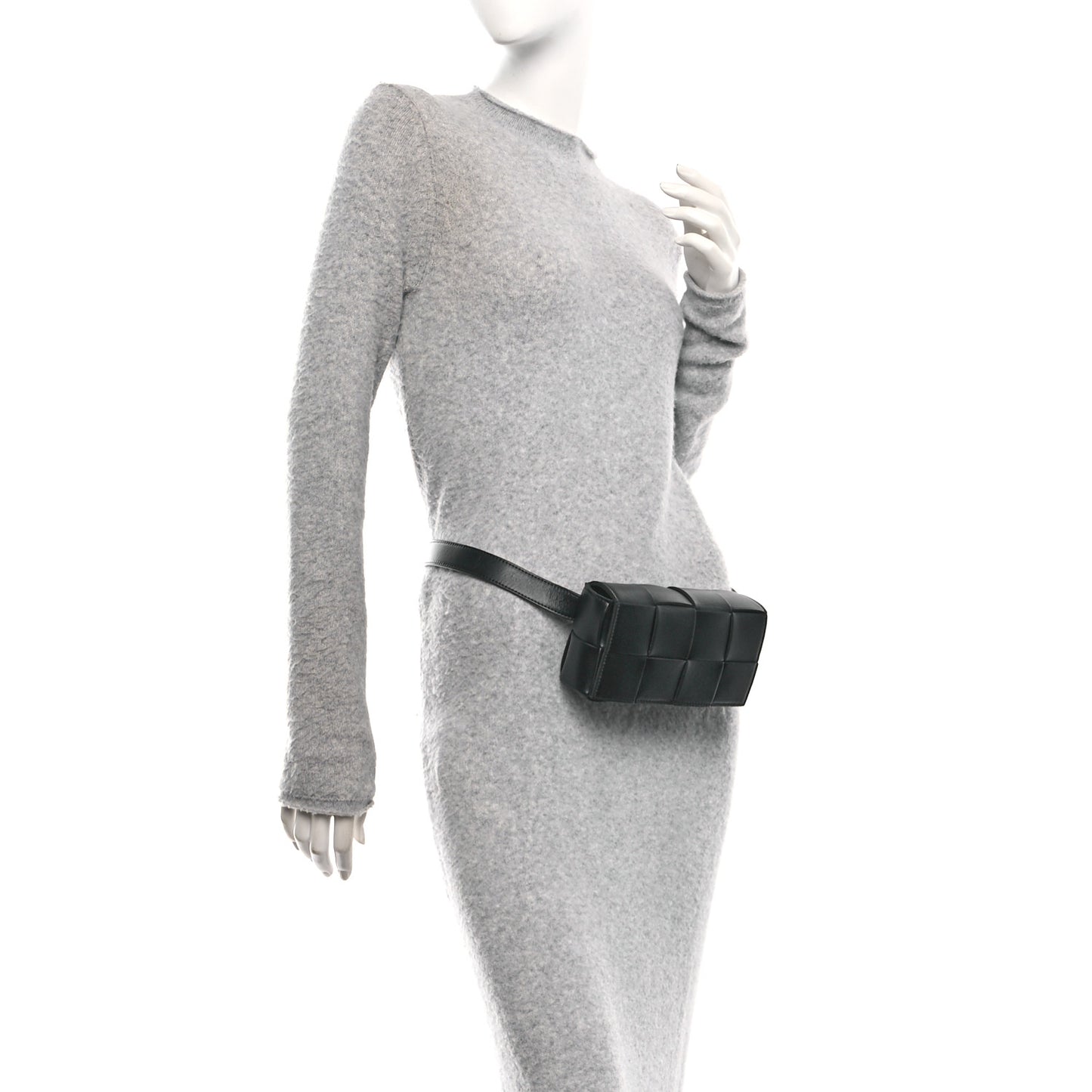 Nappa Maxi Intreccio The Belt Cassette Bag Black