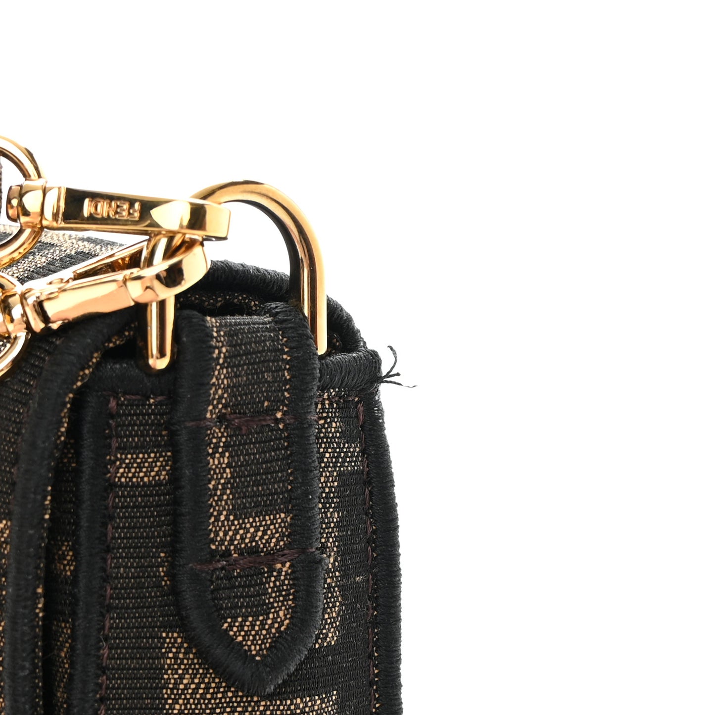 Fabric Jacquard FF 1974 Mini Baguette Tobacco Moro Black