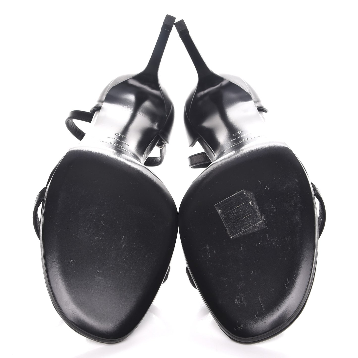 Calfskin Jane 80 Ankle Strap Sandals 40 Black