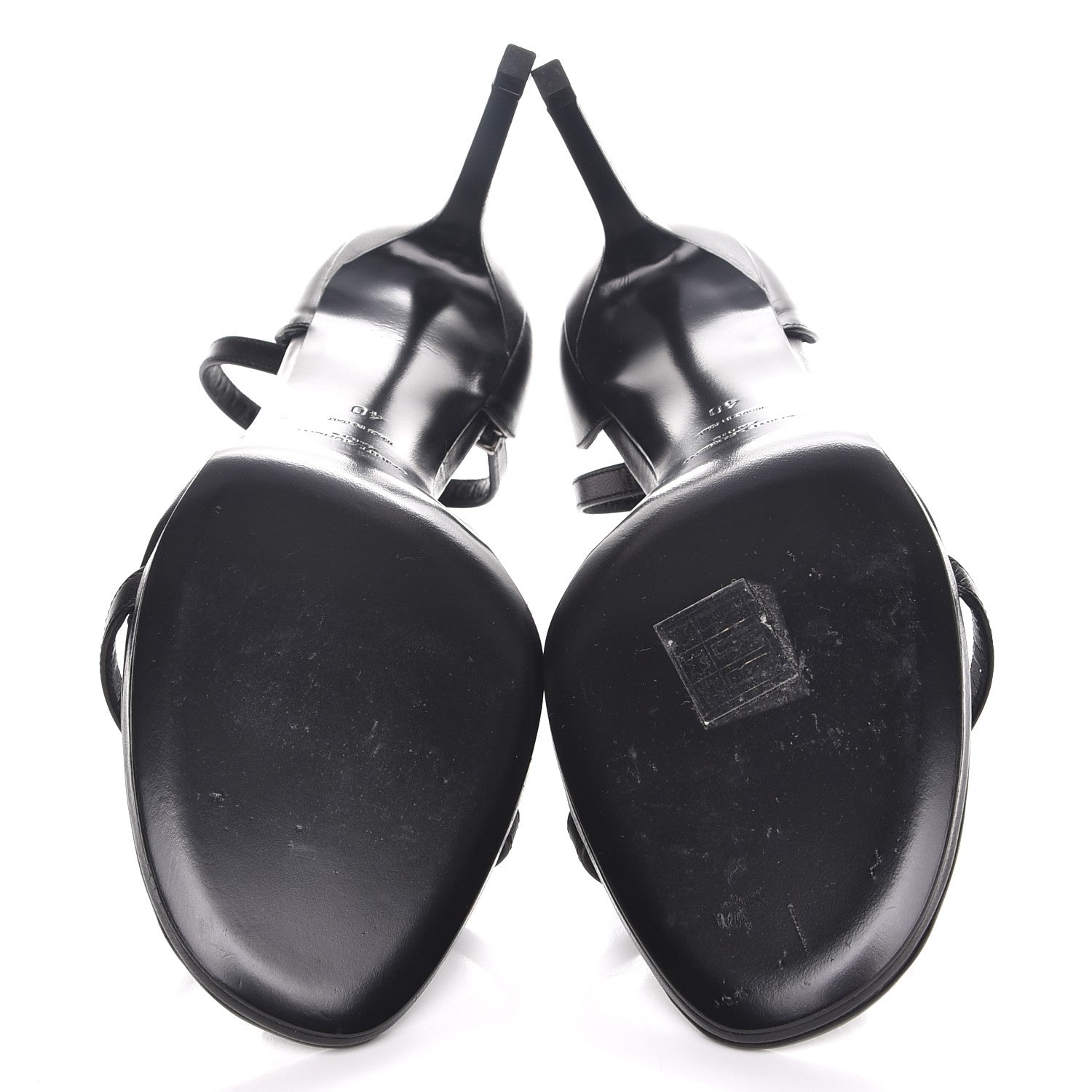 Saint Laurent Calfskin Jane 80 Ankle Strap Sandals 40 Black 5 of 8