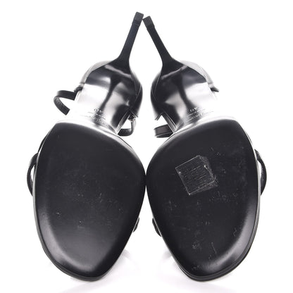 Saint Laurent Calfskin Jane 80 Ankle Strap Sandals 40 Black 5 of 8
