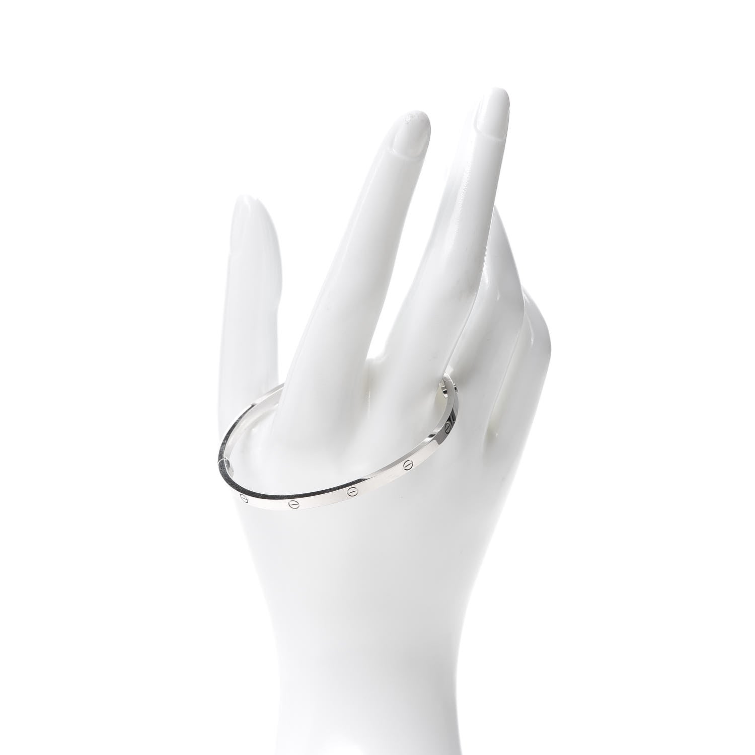 Cartier 18K White Gold Small LOVE Bracelet 18 2 of 7