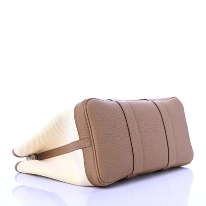 Hermes Twill H Negonda Garden Party 30 TPM Ecru Jaune Citron Biscuit 5 of 9