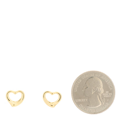 Tiffany 18K Yellow Gold 11mm Elsa Peretti Open Heart Earrings 2 of 4
