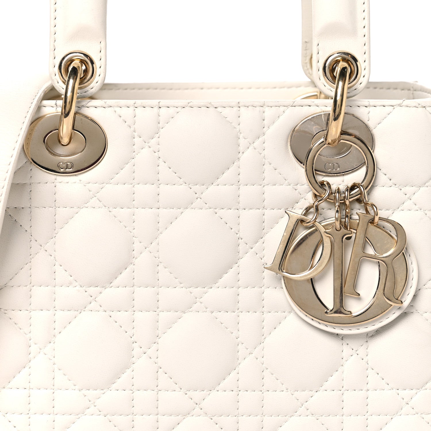 Christian Dior Lambskin Cannage Small My ABCDior Lady Dior White 8 of 14