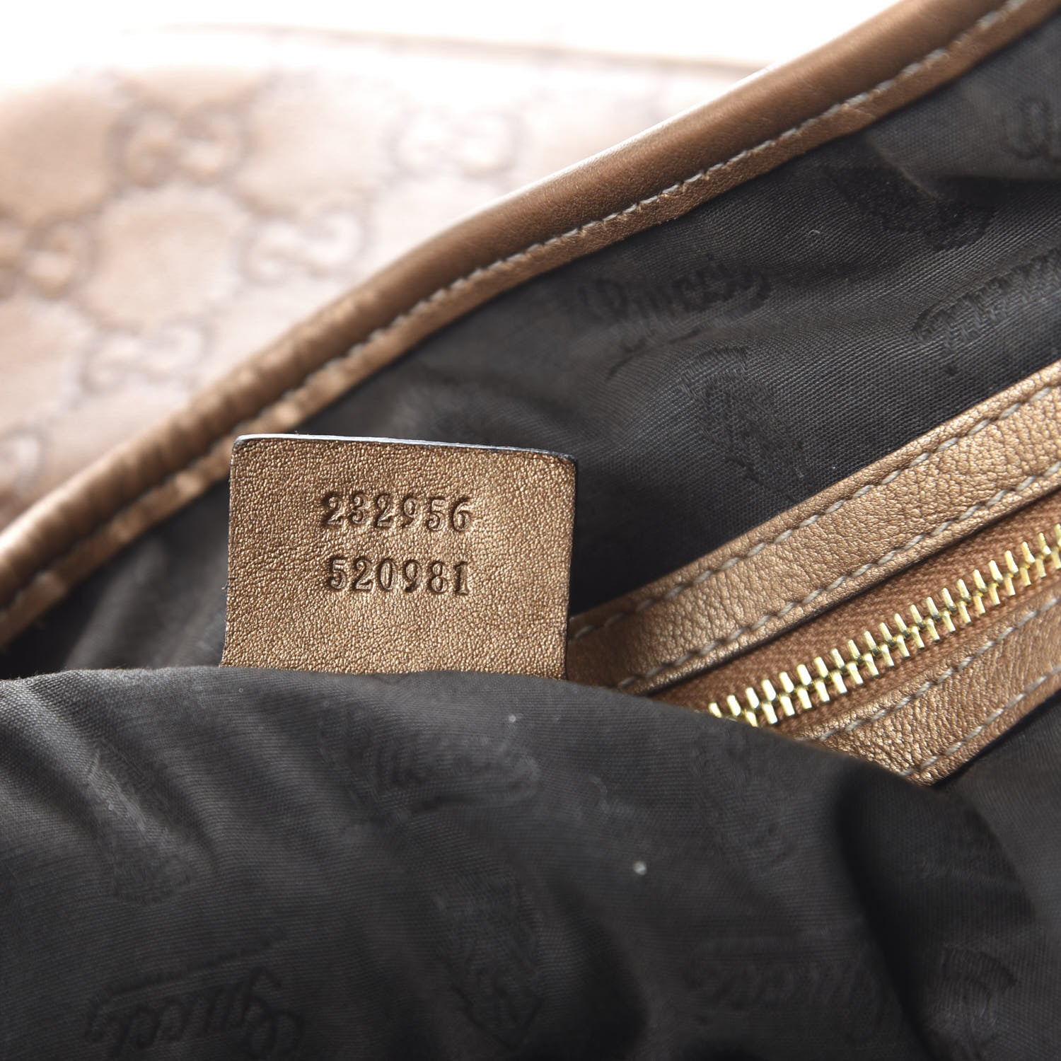 Gucci Metallic Guccissima Large GG Twins Tote Bronze 9 of 10