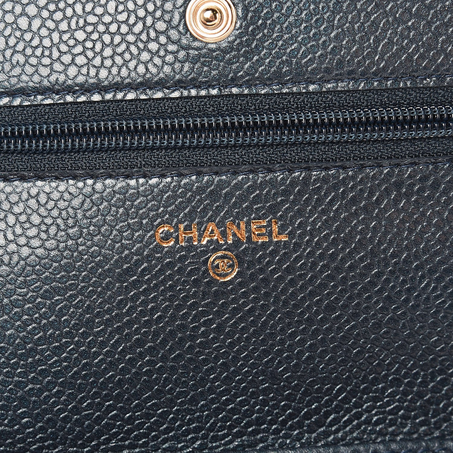 Chanel Iridescent Caviar Quilted Wallet On Chain WOC Blue 6 of 11