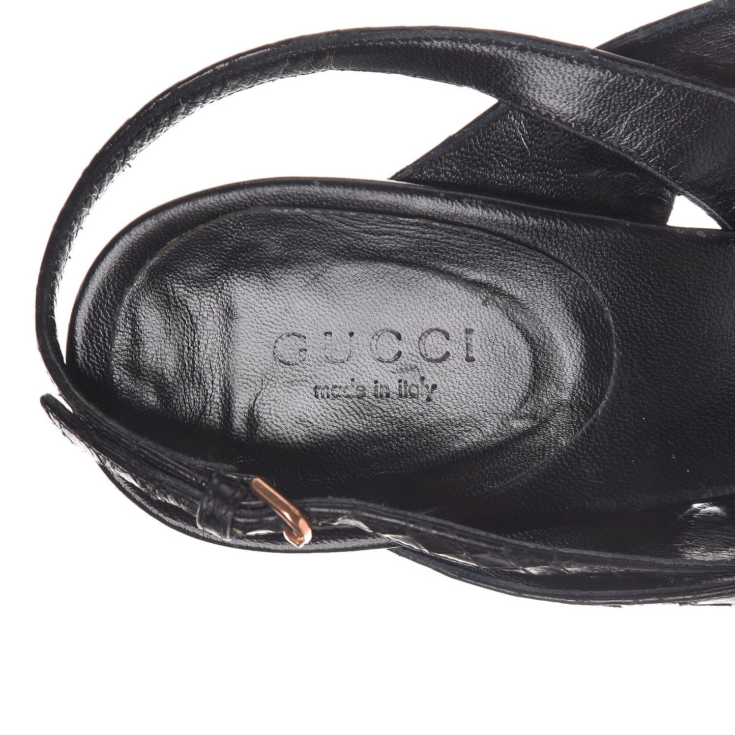 Python Tom Ford Snakehead Slingback Sandals 10 Black