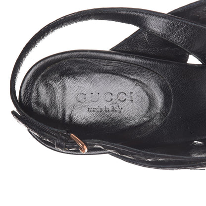 Gucci Python Tom Ford Snakehead Slingback Sandals 10 Black 9 of 10