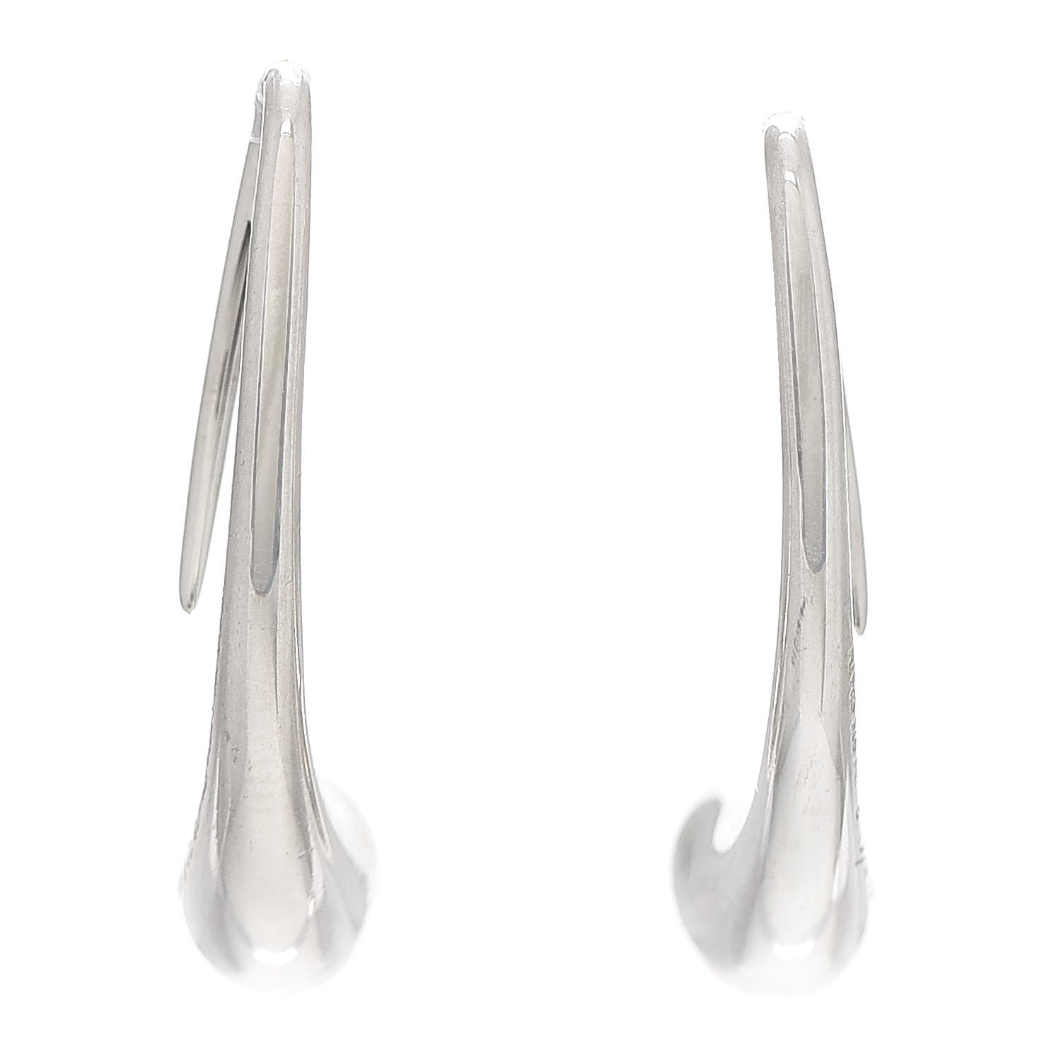 Tiffany Sterling Silver Elsa Peretti Teardrop Hoop Earrings 1 of 5